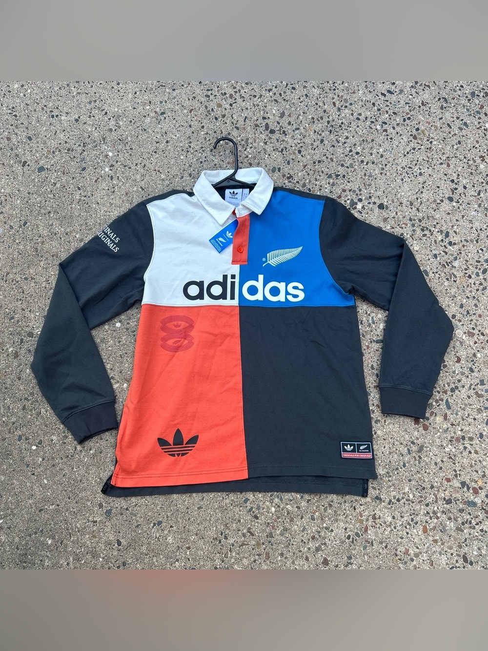 adidas Colorblock Rugby Polo - Blue/Red/Black/White